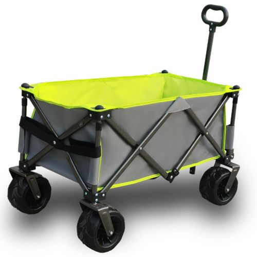Heavy Duty Folding Beach Wagon Cart With Big Wheels & Adjustable Handle