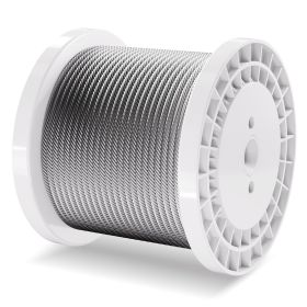 VEVOR Carbon Steel Cable 7x19 Strands Steel Wire Rope 250 Ft Cable Railing