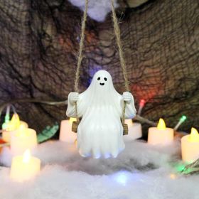 Resin Ghost Swing Garden Statues, Outdoor Holiday Decorations, Hanging Tree Decorations, Elf Images With A Universal Seasonal Theme, No Electricity An