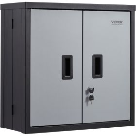 VEVOR Foldable Wall Cabinet, Metal Garage Cabinet Wall Mounted 26 Small Cabinet 240 LBS Loading Capacity Adjustable Shelf Magnetic Door File Locker Fo