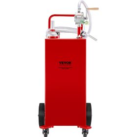 VEVOR Fuel Caddy, 35 Gallon, Gas Storage Tank On 4 Wheels, With Manuel Transfer Pump, GasolineFuel Container For Cars, Lawn Mowers, ATVs, Boats, More,