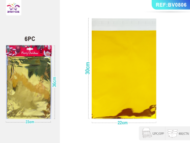 Gold Aluminum Film Self-adhesive Bag 6PC