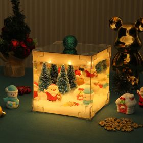 Santa Claus Night Light, Noel Chibi Cute Handmade USB Night Light Glowing DIY Material Package Christmas Decoration Gift