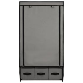 vidaXL Wardrobe Gray 34.3"x19.3"x62.6" Fabric