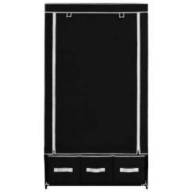 vidaXL Wardrobe Black 34.3"x19.3"x62.6" Fabric