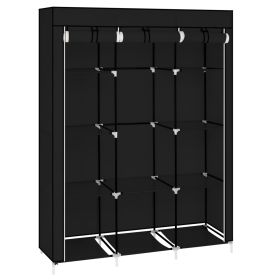 67in Portable Closet Organizer Wardrobe Storage Organizer with 10 Shelves Quick and Easy to Assemble Extra Space Black