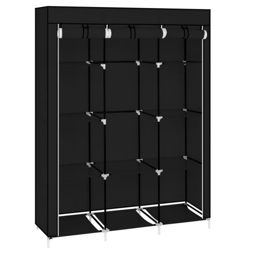 67in Portable Closet Organizer Wardrobe Storage Organizer with 10 Shelves Quick and Easy to Assemble Extra Space Black