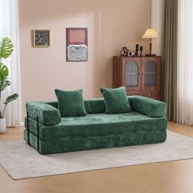 Floor Couch,Compression Sofa,Convertible Floor Sofa Bed-with Pillow Back Support Armrest,Comfy Futon Couch Lounge Sleeper Bed,Flannel Fabric,for Livin