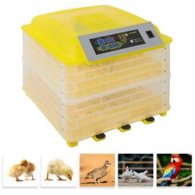 112-Egg Practical Fully Automatic Poultry Incubator Yellow  Transparent