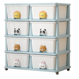 Drawer Storage Rack - 8 Drawers - 4 Layer, Flexible Mobility With Wheels,Wardrobe Storage Organization, Books, Toys, Miscellaneous Storage Rack Suitab