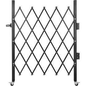 VEVOR Single Folding Security Gate, 5.1'H X 5.9'W Folding Door Gate, Steel Accordion Security Gate, Flexible Expanding Security Gate, Rolling Barricad