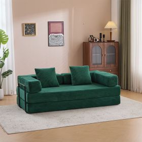 Floor Couch,Compression Sofa,Convertible Floor Sofa Bed-with Pillow Back Support Armrest,Comfy Futon Couch Lounge Sleeper Bed,Corduroy Fabric,for Livi