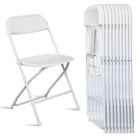 10pcs White, Plastic Folding Chair