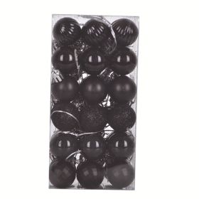 36pcs Ball Ornaments Set Decorative Plastic Glitter Hanging Ball Decoration Set for Holiday Decor Party Supplies 1.2in