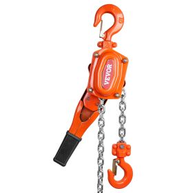 VEVOR Hand-Operated Chain Lift, 1650 Lbs Load, 5ft Length, G80 Zinc-Coated Steel, Dual-Pawl Brake System, Automatic Chain Guide & Swivel Hook, Ideal F
