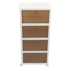 Folding Shoes Storage Box 4 Layers Transparent Large Capacity Foldable Shoe Rack Organizer with Wheels
