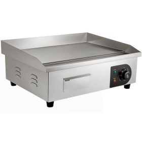 VEVOR ,1600W Countertop Flat Top  Steel Teppanyaki Grill With Iron Cooking Plate Adjustable Temp Control 2 Shovels & Brushes, 110V