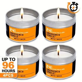 4 Smokeless Windproof Emergency Candles, Emergency Disaster Prevention Candles, Suitable For Indoor And Outdoor Use, Perfect For Outdoor Parties, Hiki