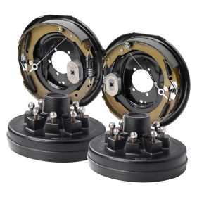 VEVOR Trailer Hub Drum Kits 8 On B.C. With Electric Brakes, Self-Adjusting Trailer Brake Assembly For 7000 Lbs Axle, 5-Hole Mounting, Backing Plates F