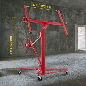 VEVOR Drywall Rolling Lifter Panel, 11ft Sheetrock Lift Drywall Lift, 150lb Weight Capacity Panel Hoist Jack Tool, Steel Material W Telescopic Arm & 3