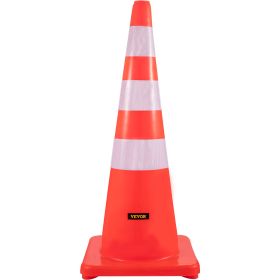 VEVOR Safety Cones,6x36Traffic Cones, PVC Orange Construction Cones, Reflective Collars Traffic Cones With Weighted Base Used For Traffic Control, Dri