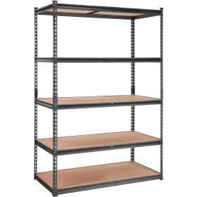 VEVOR Storage Shelving Unit, 5-Tier Adjustable, 2000 Lbs Capacity, Heavy Duty Garage Shelves Metal Organizer Utility Rack, Black, For Kitchen Pantry B
