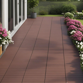 2FT Patio Deck Tiles, DIY Module Interlocking Decking Tiles Floor Tile,Easy And Quick Installation Court Tiles For Porch Poolside Outdoor And Indoor B