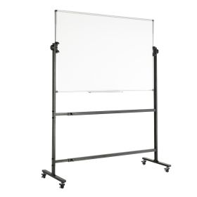 VEVOR Rolling Whiteboard, 48x32 Inch Double-Sided Magnetic Mobile Whiteboard, Reversible Adjustable Height Dry Erase Board With Wheels & Movable Tray