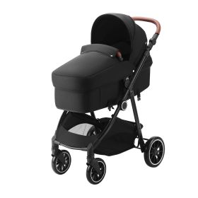 VEVOR Standard Baby Stroller, Infant Toddler Stroller With Bassinet, 3rd-Gear Adjustable Backrest  Foldable & Reversible Seat, Carbon Steel Newborn St