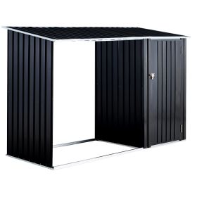 Outdoor Firewood Storage Shed With Rack And Log Holder Shelter
