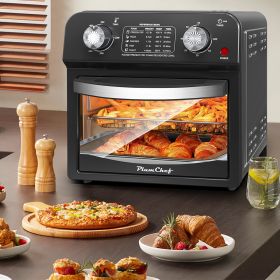 12.5 Qt Air Fryer With Dual Knob Control, Temperature Range, 60-Min Timer, Presets For French Fries, Pizza, Chicken, Fish, And Toast Healthy Oil-Free