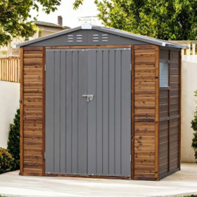 4x6FT Iron-Wood Combination Tool Shed  A Perfect Blend Of Nature And Functionalit