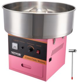 VEVOR Electric Cotton Candy Machine, 1000W Candy Floss Maker, Commercial Cotton Candy Machine With Stainless Steel Bowl, Sugar Scoop, And Drawer, Perf