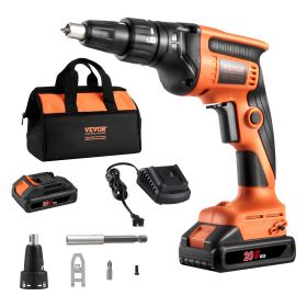 VEVOR Drywall Screw Gun, 20V Max Drywall Screwgun, 4200RPM Brushless Cordless Drywall Gun Kit With 2 Battery Packs, Charger, Belt Clip, And Tool Bag,