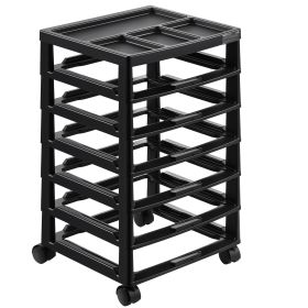 Scrapbook Rolling Storage Cart 6-Tier Large Capacity With Organizer Top Black