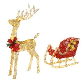 4ft Gold Single Deer Sled Yard Elk Decoration