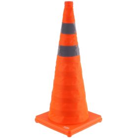 VEVOR Safety Cones, 4 Pack 28 Inch Collapsible Traffic Cones, Construction Cones With Reflective Collars, Wide Base And A Storage Bag, For Traffic Con