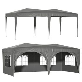 10'x20' EZ Pop Up Canopy Outdoor Portable Party Folding Tent With 6 Removable Sidewalls   Carry Bag