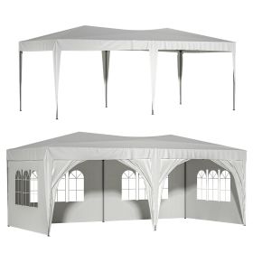 10'X20' EZ Pop Up Canopy Tent With 6 Sidewalls  Carry Bag