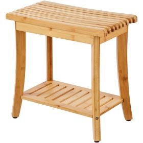 VEVOR Bamboo Shower Bench 19.1 X 11.3 X 18.3 In Shower Stool Chair For Bathroom