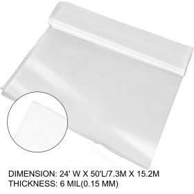 VEVOR Greenhouse Film 24 X 50 Ft, Greenhouse Polyethylene Film 6 Mil Thickness, Greenhouse Plastic Greenhouse Clear Plastic Film UV Resistant, Polyeth