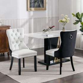 A&A Furniture Nikki   Modern Tufted Solid Wood PU  Velvet Chair