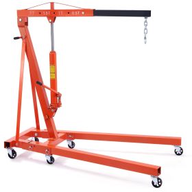 VEVOR Hydraulic Engine Hoist With Lever, 2 Ton 4400 LBS Heavy-duty Cherry Picker Shop Crane, Foldable Engine Crane And Engine Hoist Leveler For Auto R