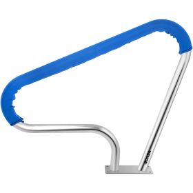 VEVOR Pool Rail 39x32 Pool Railing 304 Stainless Steel 250LBS Load Capacity Silver Rustproof Pool Handrail Humanized Swimming Pool Handrail With Blue