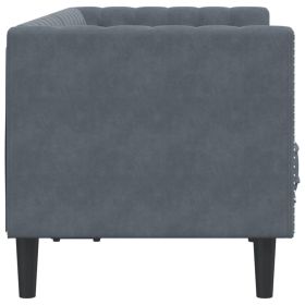 vidaXL Canapea Chesterfield cu pernuÈ›e/2 locuri, verde Ã®nchis, catifea