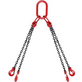 VEVOR 5Ft Chain Sling  5 Ft Engine Lift Chain G80 Alloy Steel Engine Chain Hoist Lifts 3 Ton With 4 Leg Grab Hooks