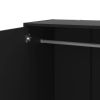Modern Black  2-Door Wardrobe Armoire Cabinet with Clothes Hanging Rod