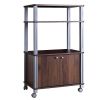 Modern 3-Shelf Kitchen Bakerâˆšâ‰ s Rack Cart on Wheels in Brown Wood Finish