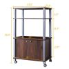 Modern 3-Shelf Kitchen Bakerâˆšâ‰ s Rack Cart on Wheels in Brown Wood Finish