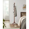 Sturdy Solid Wood Coat Rack in White Finish with 8 Hooks